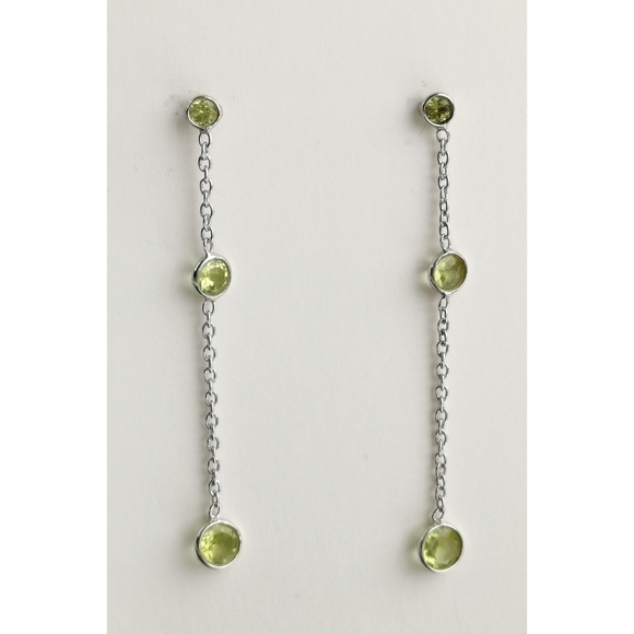 Sterling Silver 925 peridot dangle earrings 🆕 - Picture 6 of 6